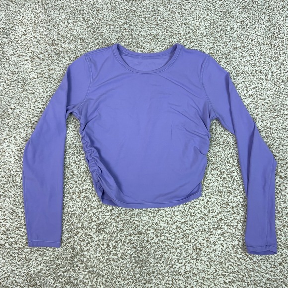 lululemon athletica Tops - Lululemon Shirt Womens Small Purple Ruched Long Sleeve Yoga Gym Workout Top